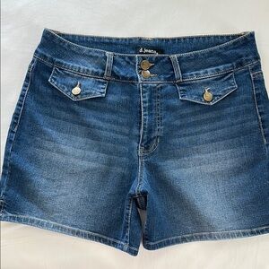 D. Jeans Blue Jean Shorts with Distressed Look